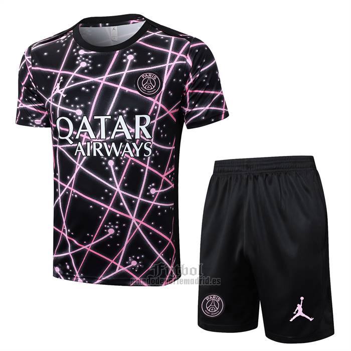 Chandal del Paris Saint-Germain Jordan Manga Corta 2025-2026 Negro Rosa - Pantalon Corto